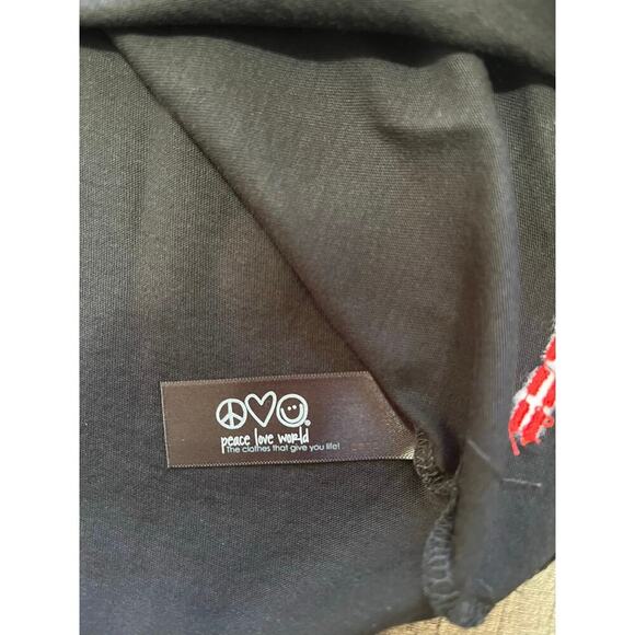 Peace Love World Women's Core Signature Tee, Black, Size XS NWT - Picture 7 of 8